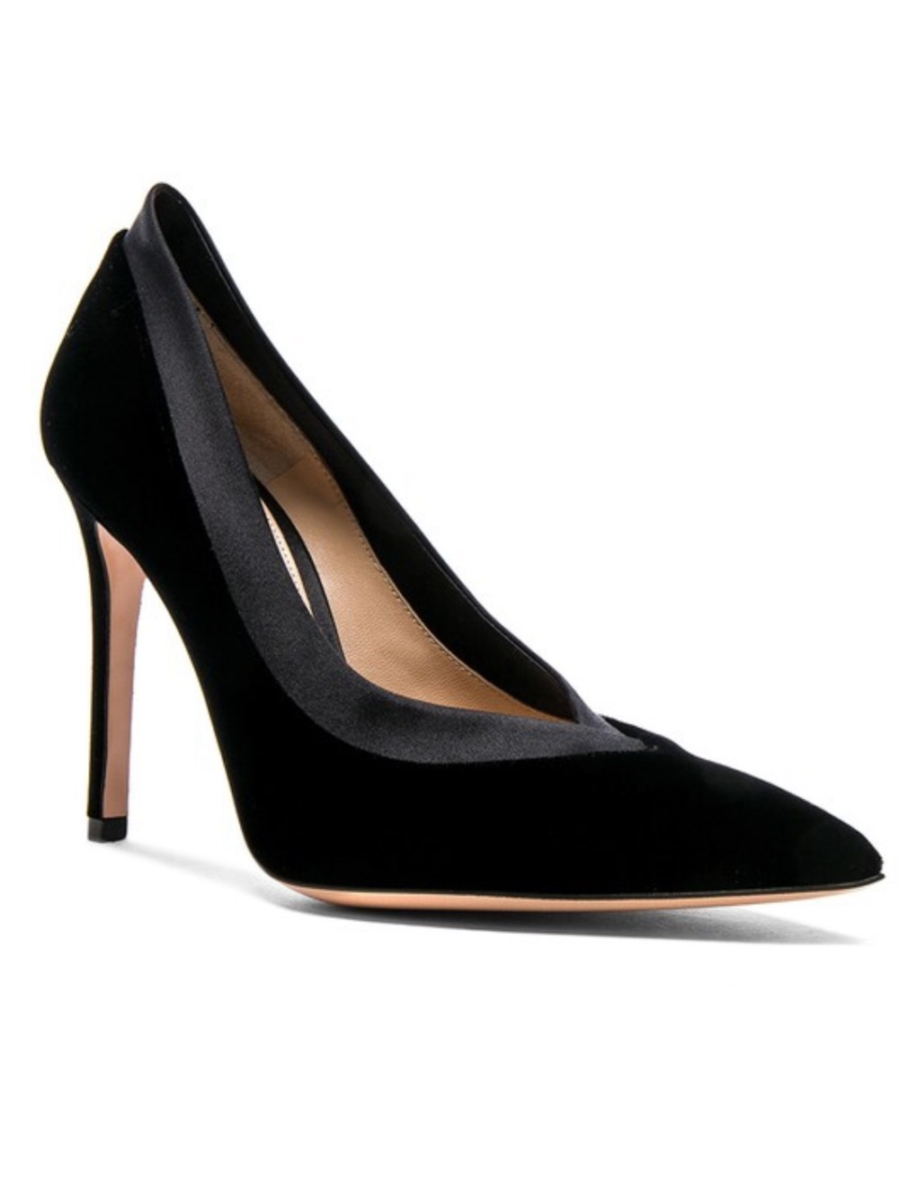 Gianvito Rossi Black Tuxedo Velvet Pumps